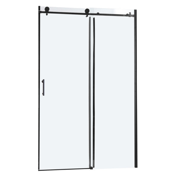Lordear 48" W x 76" H Tempered Glass Frameless Sliding Clear Bathroom Shower Door from Lordear