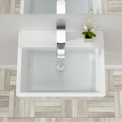 Lordear 21'' Wall Mounted White Porcelain Ceramic Bathroom Sink Bathroom
