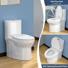 Lordear White Ceramic Comfortable Seat Height One Piece Toilet