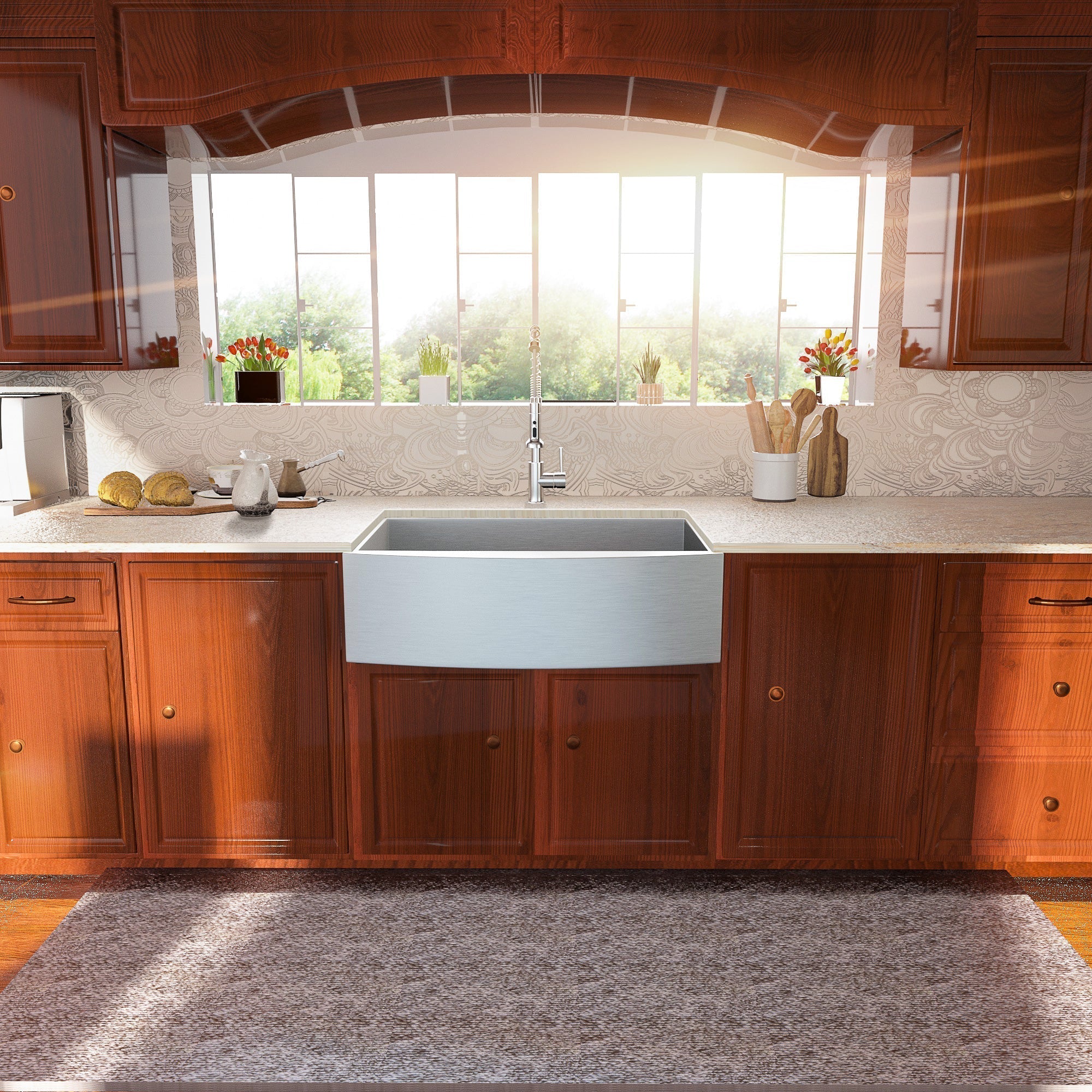 Lordear 36'' Stainless Steel Undermount Single Bowl Farmhouse Kitchen Sink from Lordear