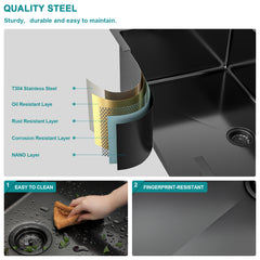 Lordear 15" x 15" Stainless Steel Drop In Single Bowl Prep RV Bar Sink from Lordear