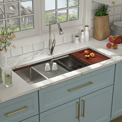 Lordear 45'' Stainless Steel Undermount Single Bowl Workstation Kitchen Sink from Lordear