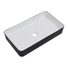 Lordear Ceramic Drop-in Rectangle Bathroom Vessel Sink