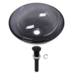 Lordear 16'' x 16'' Tempered Glass Vessel Bathroom Sink with Pop up Drain from Lordear