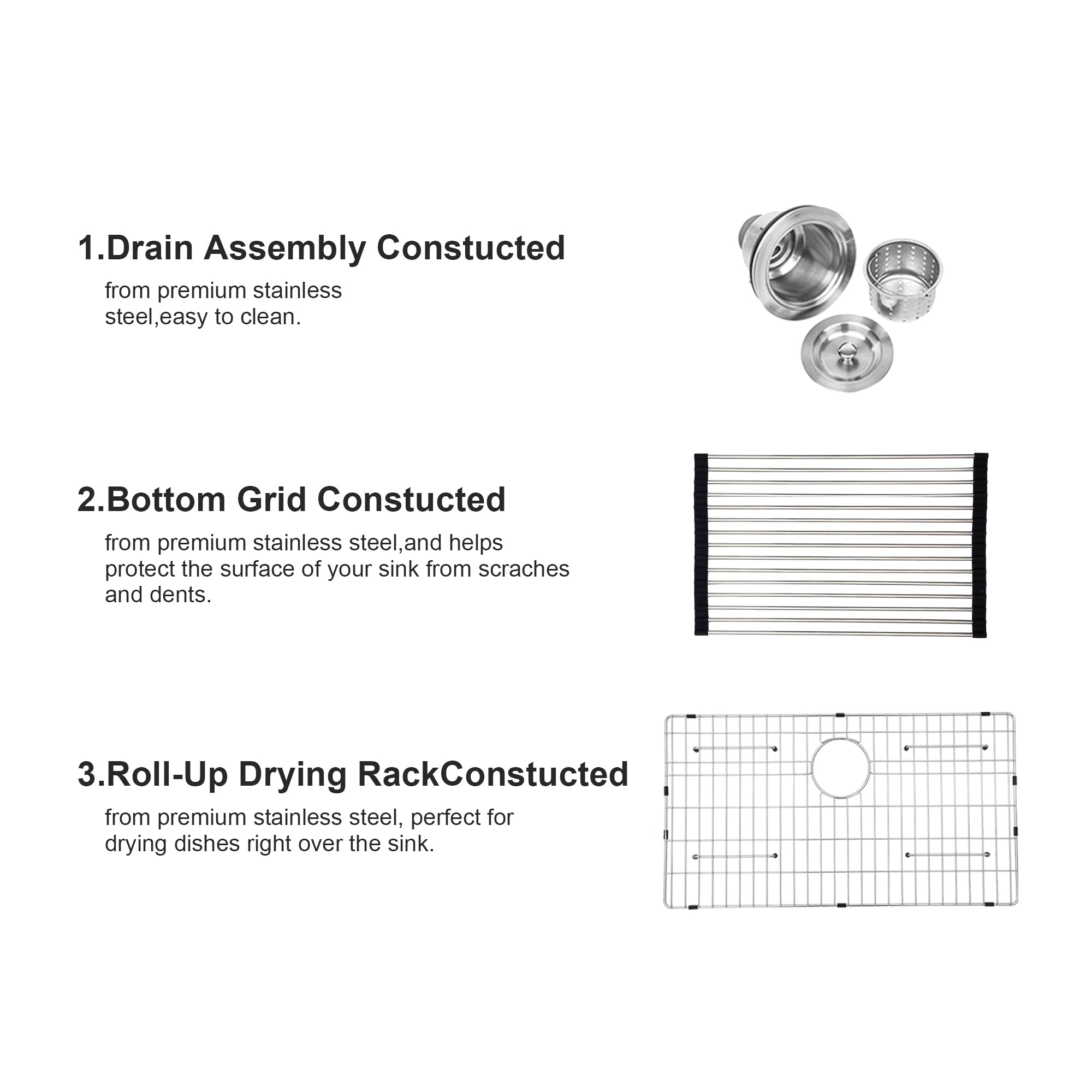 Lordear 33'' Stainless Steel Apron Front Farmhouse Kitchen Sink from Lordear