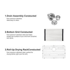 Lordear 33'' Stainless Steel Apron Front Farmhouse Kitchen Sink from Lordear