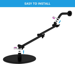 Lordear Stainless Steel Black Universal Connection Foldable and Adjustable Shower Extension Arm from Lordear