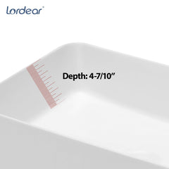 Lordear 21x14 inch Bathroom Rectangular Ceramic Sink