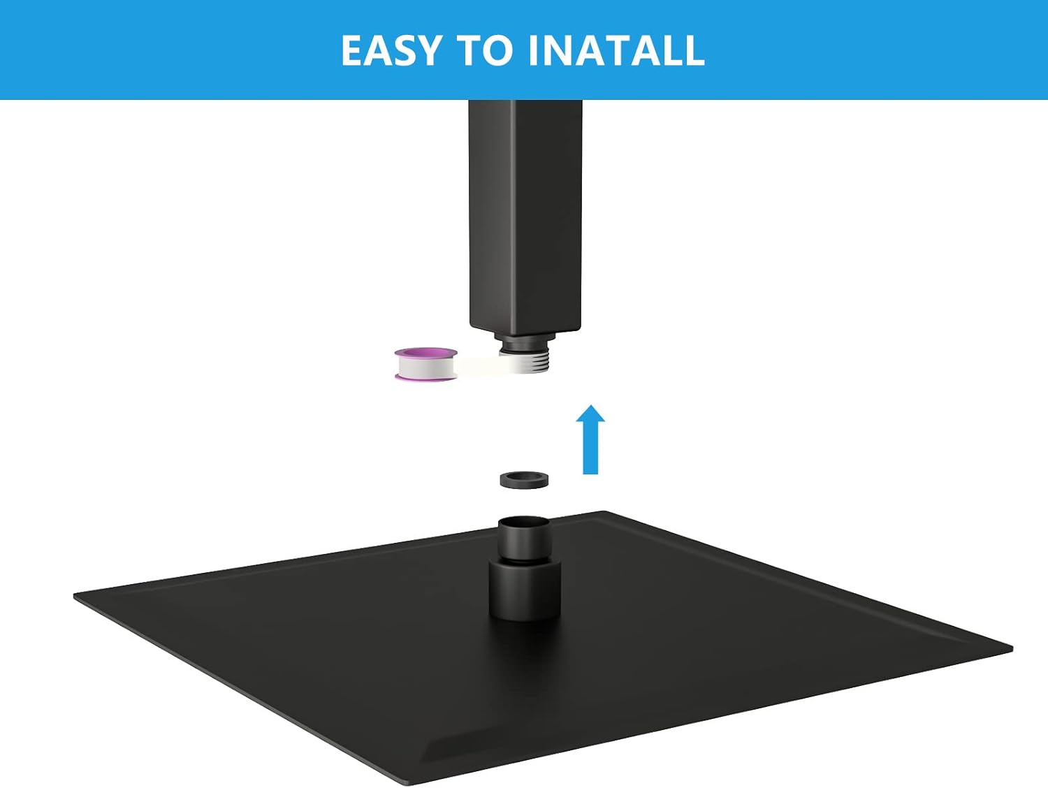 Lordear Stainless Steel High Pressure Square Rain Shower Head from Lordear