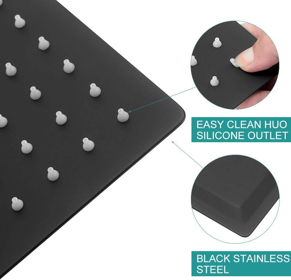 Lordear Stainless Steel High Pressure Square Rain Shower Head from Lordear