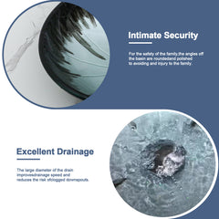 Lordear 16.5'' X 16.5'' Tempered Glass Bathroom Vessel Sink with Pop-up Drain