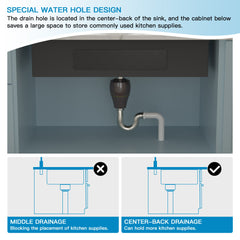 Lordear 45'' Stainless Steel Undermount Single Bowl Workstation Kitchen Sink from Lordear
