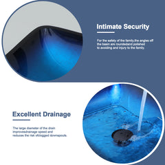 Lordear Rectangular Tempered Glass Bathroom Vessel Sink with Pop-up Drain