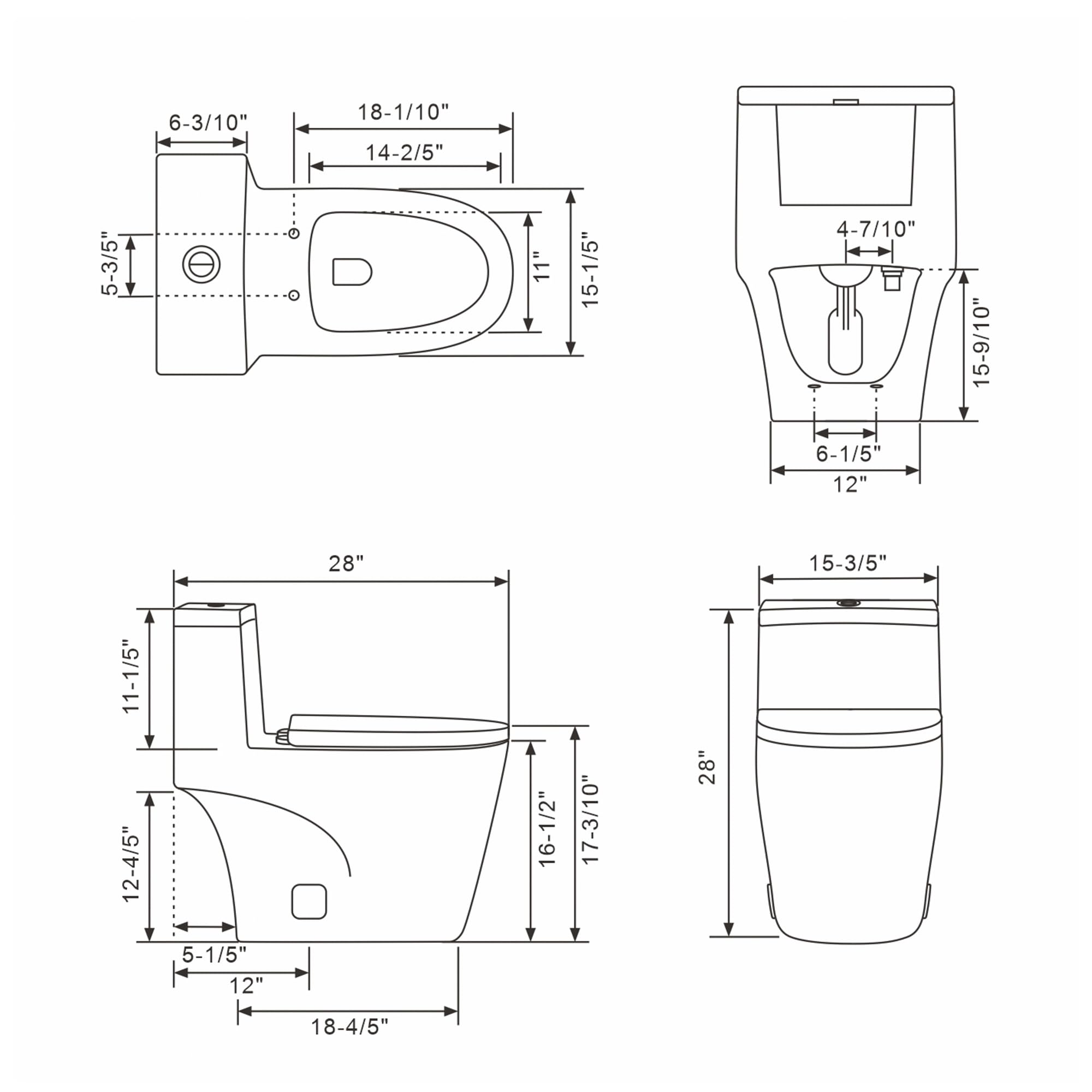 Lordear White Ceramic One Piece Floor Bidet Toilet with Comfort Wider Chair Seat  from Lordear