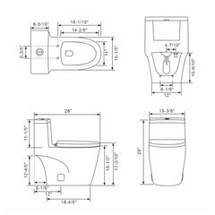 Lordear White Ceramic One Piece Floor Bidet Toilet with Comfort Wider Chair Seat  from Lordear