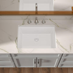 Lordear 16'' Undermount Ceramic Pure White Oval Bathroom Sink