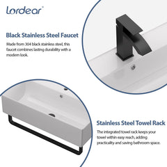 Lordear 21'' Wall Mounted Bathroom Sink