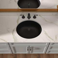 Lordear 18x15-Inch Black Ceramic Undermount Bathroom Sink