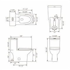 Lordear White Ceramic Elongated Floor One Piece Bidet Toilet  from Lordear