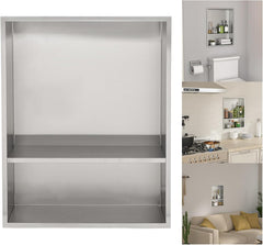 Lordear 21" x 17" Stainless Steel Rectangle Double Built-in Bathroom Niche from Lordear