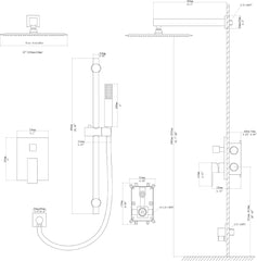 Lordear Stainless Steel Wall Mounted High Pressure Shower System Faucet Set from Lordear