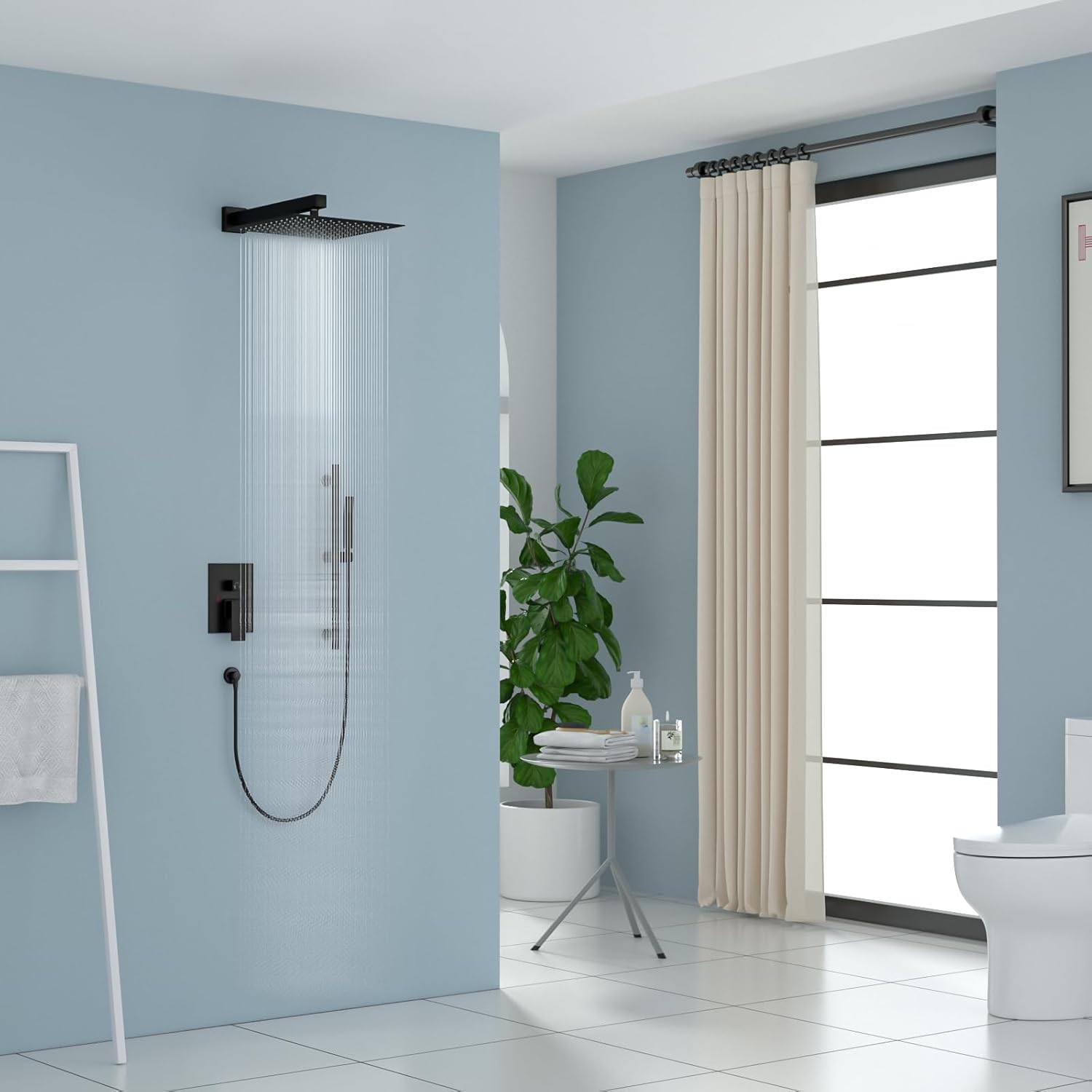 Lordear Stainless Steel Wall Mounted High Pressure Shower System Faucet Set from Lordear