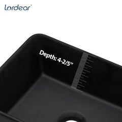 Lordear 16'' x 12'' Ceramic Rectangular Drop-in Bathroom Vessel Sink