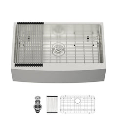 Lordear Apron Front Stainless Steel Farmhouse Sink