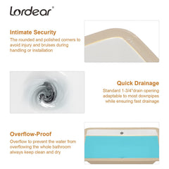 Lordear 20x14-Inch White Ceramic Undermount Bathroom Sink