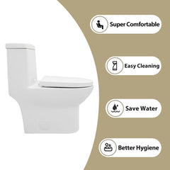 Lordear White Ceramic Elongated Floor One Piece Bidet Toilet  from Lordear