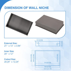 Lordear 12in  x 6in  Shower Niche Bathroom Shelf Black No Tile Needed Recessed Wall Niche Insert for Storage  from Lordear