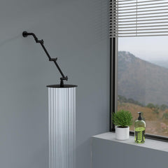 Lordear Stainless Steel Black Universal Connection Foldable and Adjustable Shower Extension Arm from Lordear