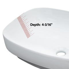 Lordear 20 x 15 Inch Vessel Sink Bathroom Semi Recessed Sinks