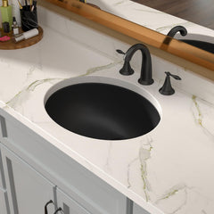 Lordear 18x15-Inch Black Ceramic Undermount Bathroom Sink