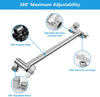Lordear 11'' Shower Head Extension Arm, Solid Stainless Steel & Brass