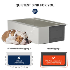 Lordear Single Bowl Workstation Apron Front Stainless Steel Farmhouse Sink