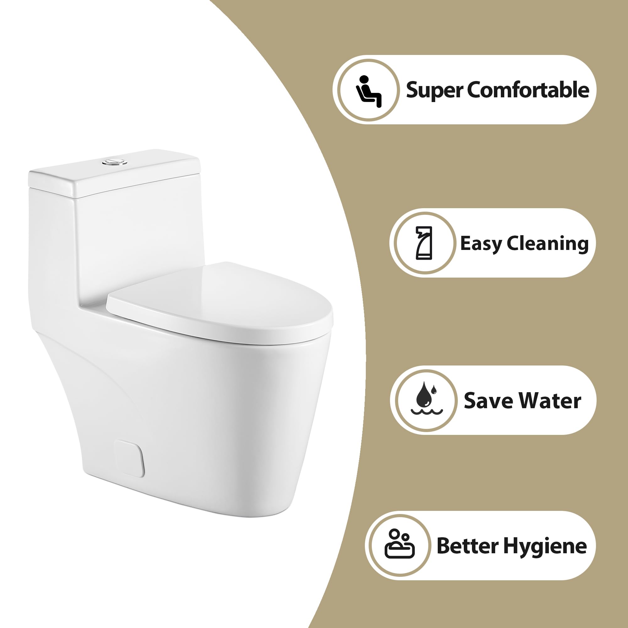 Lordear White Ceramic One Piece Floor Bidet Toilet with Comfort Wider Chair Seat  from Lordear