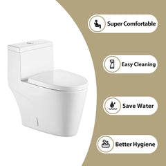 Lordear White Ceramic One Piece Floor Bidet Toilet with Comfort Wider Chair Seat  from Lordear