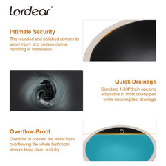 Lordear 18x15-Inch Black Ceramic Undermount Bathroom Sink