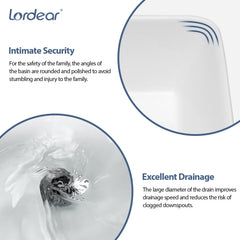 Lordear 19'' x 15'' White Ceramic Countertop Rectangle Bathroom Vessel Sink