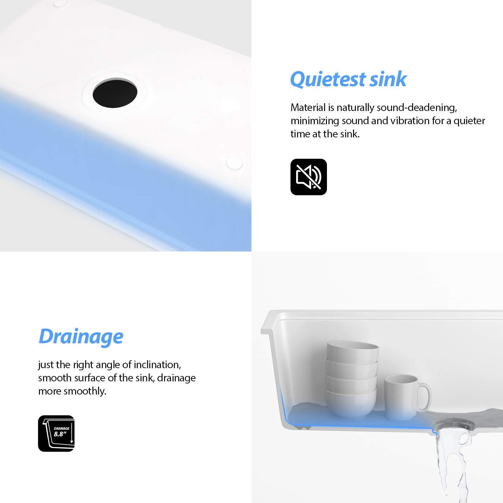 Lordear 32" Quartz Undermount Single Bowl Workstation Kitchen Sink from Lordear