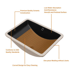 Lordear 21'' Undermount Black Bathroom Sink