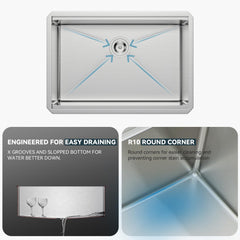 Lordear 27'' Stainless Steel Undermount Workstation Kitchen Sink