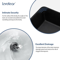 Lordear Ceramic Drop-in Rectangle Bathroom Vessel Sink