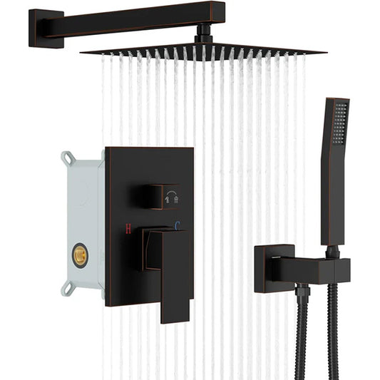 Lordear Stainless Steel Wall Mounted Square Rainfall Shower Head with Handheld Shower  from Lordear