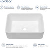 Lordear 19x15 Inch White Bathroom Vessel Sink