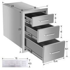 Three-layer Drawer cabinets for outdoor kitchens or courtyards from Lordear