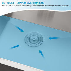 Lordear 45'' Stainless Steel Undermount Single Bowl Workstation Kitchen Sink from Lordear