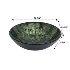 Lordear 16.5'' X 16.5'' Tempered Glass Bathroom Vessel Sink with Faucet and Pop-up Drain
