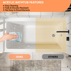 Lordear 60'' x 32'' Acrylic Rectangular Apron Front Alcove Soaking Bathtub